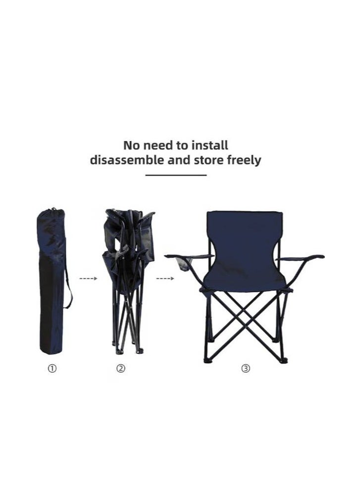 ARNOTEC Portable Camping Chairs Enjoy the Outdoors with a Versatile Folding Chair, Sports Chair, Outdoor Chair & Lawn Chair, Dark Blue  - Image 2