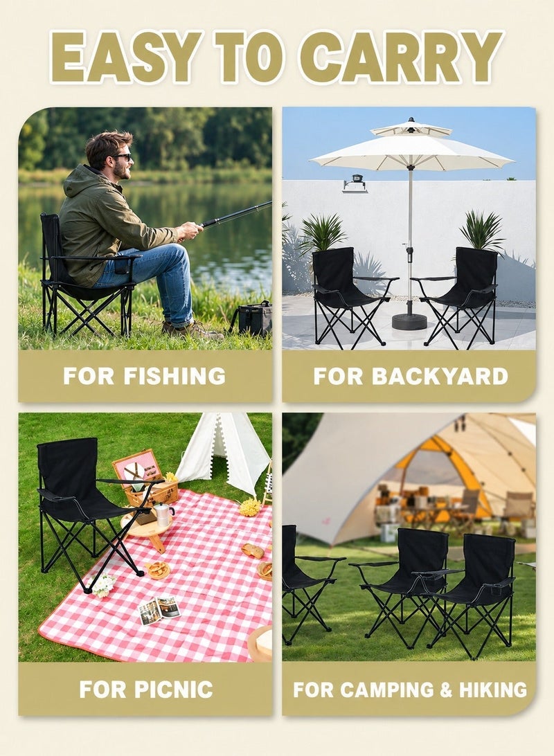 ARNOTEC Portable Folding Camping Chair with Carry Bag – Lightweight Outdoor Chair for Camping, Beach, Hiking, Picnic & Sports – Heavy-Duty Steel Frame, 300lbs Capacity, Full-Back Support - Image 5
