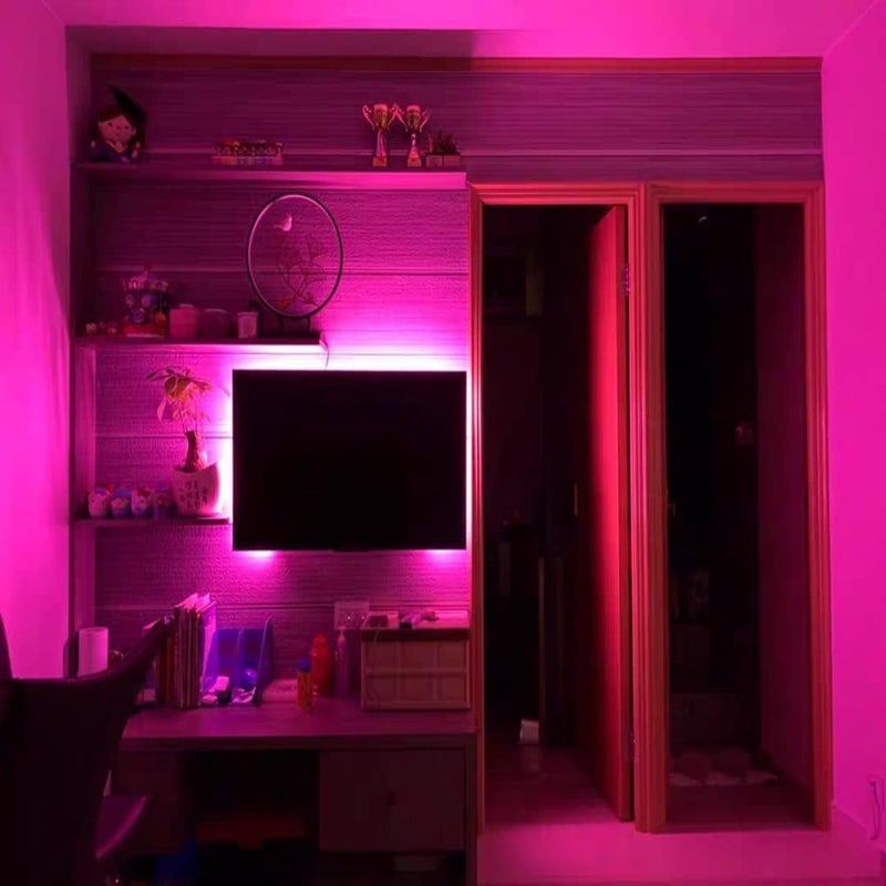 YM EBright Pink Led Neon Strip Lights 12V Indoor Outdoor Rope Silicone 16.4Ft 600SMD Waterproof Flexible for Signboard Kitchen Bedroom Bar Home Building Party Events Decoration(No Power Adapter) - Image 3