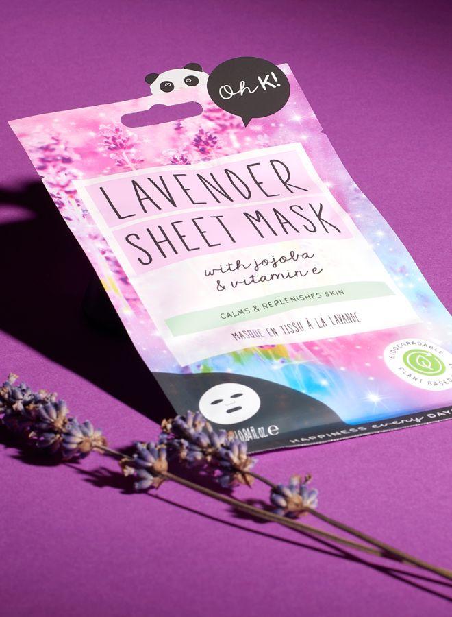 Oh K Lavender Relaxing Facial Sheet Mask – Calming, Hydrating, and Skin-Soothing Sheet Mask for Stress Relief and Nighttime Skincare - Image 1