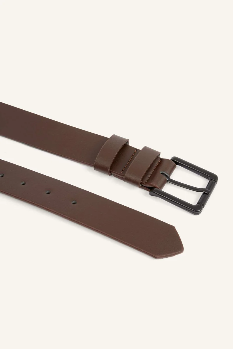 Defacto  Man Rectangle Clasp Faux Leather Classic Belt for Men | Best Price UAE