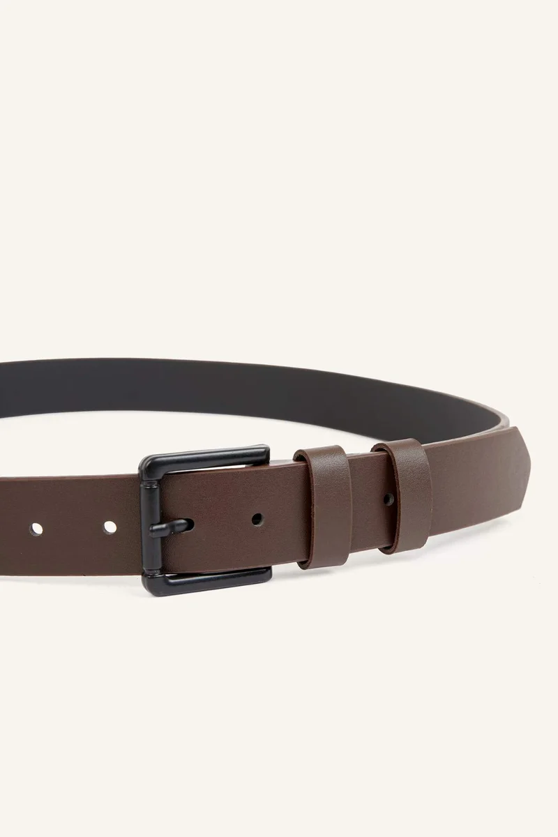 Defacto  Man Rectangle Clasp Faux Leather Classic Belt for Men | Best Price UAE