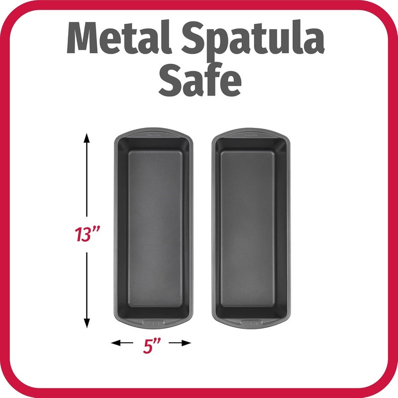 GoodCook Set of 2 Extra Large 13" x 5" Nonstick Steel Bread Loaf Pans, Gray - Set of Two Loaf Pans, Even Heat Distribution, Scratch-Resistant Nonstick Coating, Durable Construction, Easy to Clean - Image 5