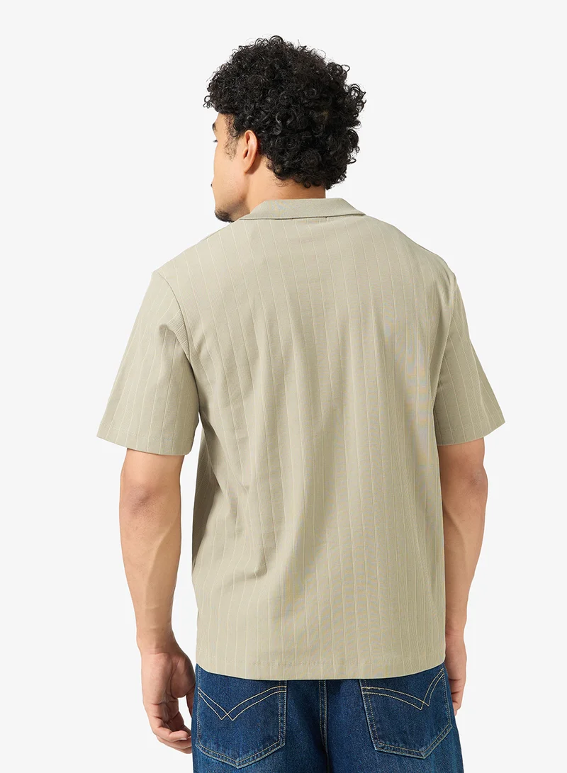 JACK & JONES Design Rib  Short Sleeve Polo Shirt