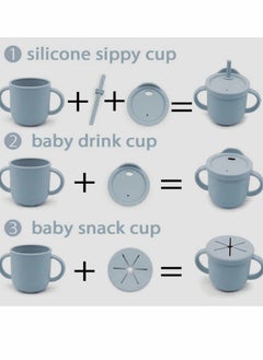 Excefore Silicone Sippy Cups for Baby, Sippy Cup & Snack 2-in-1 Container for Toddlers  - Image 3