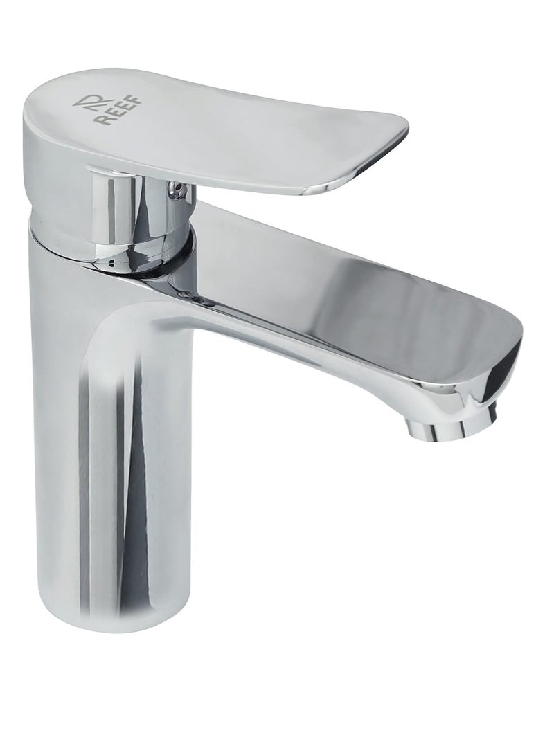 REEF Orchid Wash Basin Tap – Silver with Chrome Finish | Bathroom Metal Sink Faucet | Elegant, Easy & Intuitive Operation - Image 1
