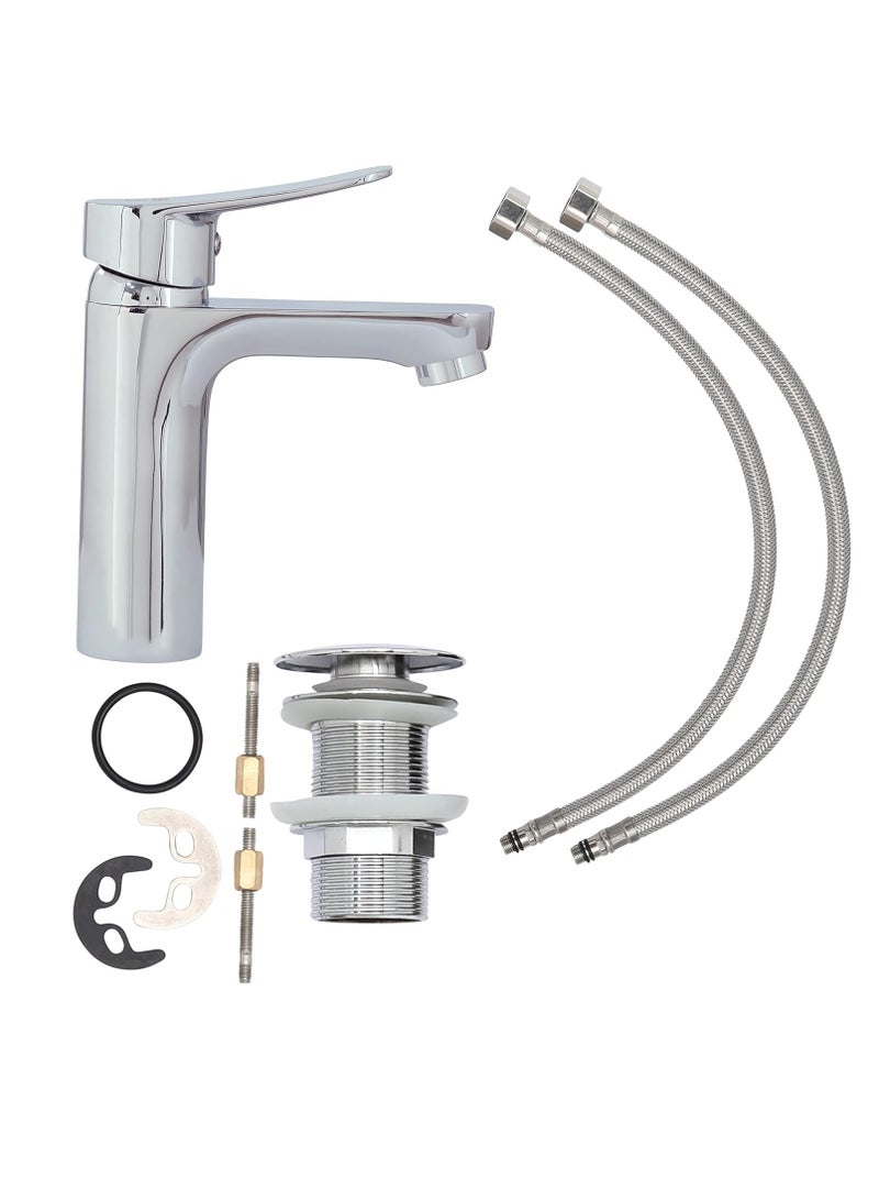 REEF Orchid Wash Basin Tap – Silver with Chrome Finish | Bathroom Metal Sink Faucet | Elegant, Easy & Intuitive Operation - Image 3