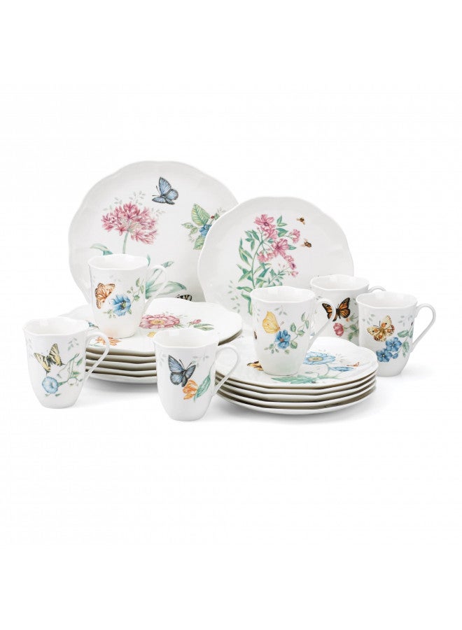 LENOX Lenox 6342794 Lenox Butterfly Meadow 18-Piece Dinnerware Set White  - Image 1