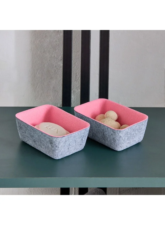 Home Box Floris 8-Piece Felt Two Tone Multi-Utility Drawer Organizer Storage Set