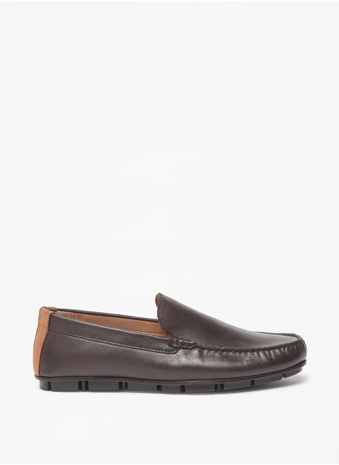 DUCHINI Men's Solid Slip-On Moccasins