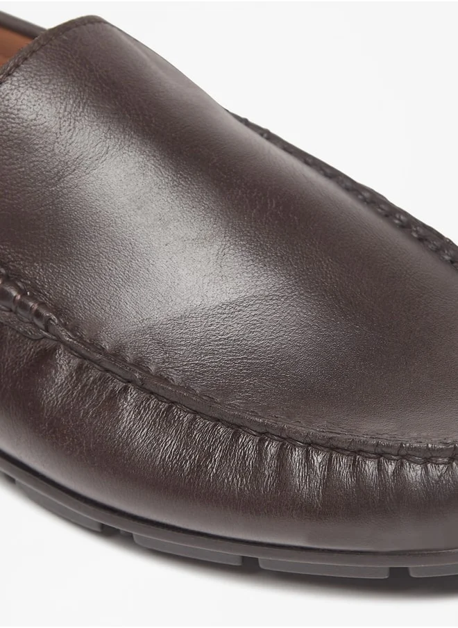DUCHINI Men's Solid Slip-On Moccasins