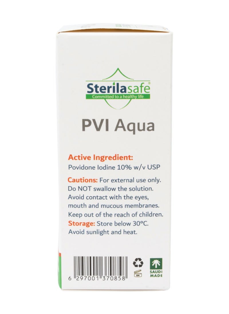 Sterilasafe Sterilasafe PVI Aqua Antiseptic Aqueous Solution,Povidone Iodine 10% Prep Solution USP, First Aid Antiseptic For Skin burns and wounds, without Alcohol, 60 ML  - Image 2