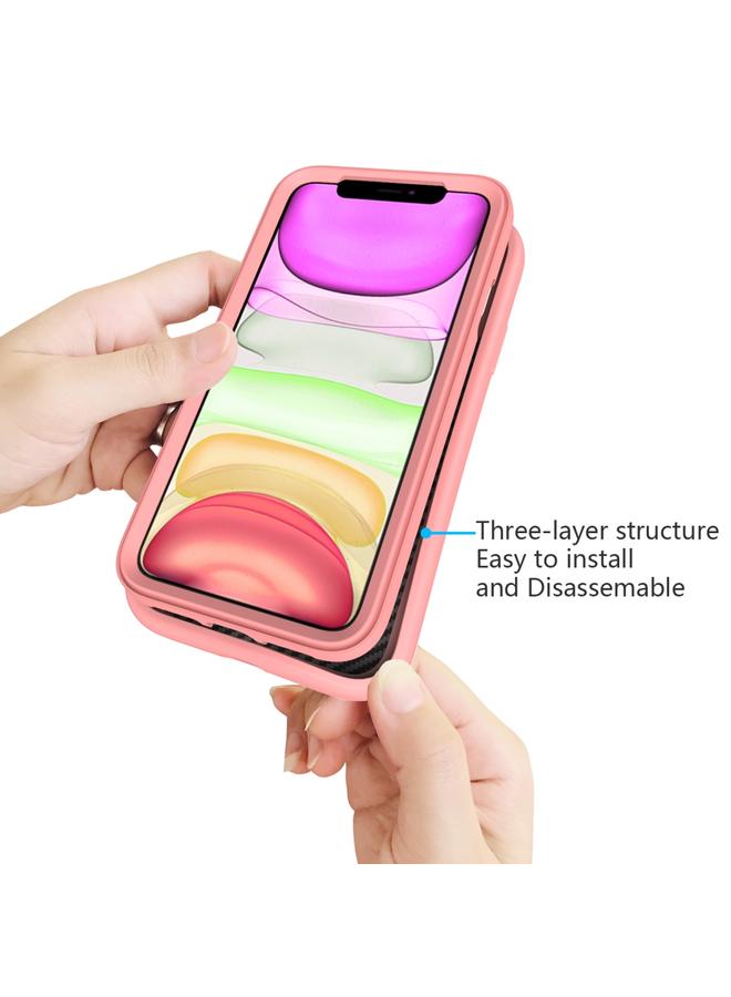 erorex For Iphone 11 Wave Pattern 3 In 1 Silicone+Pc Shockproof Protective Case(Rose Gold) - Image 5