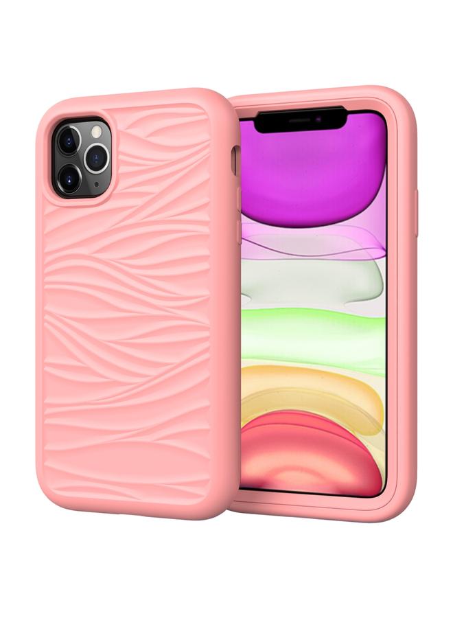 erorex For Iphone 11 Wave Pattern 3 In 1 Silicone+Pc Shockproof Protective Case(Rose Gold) - Image 1