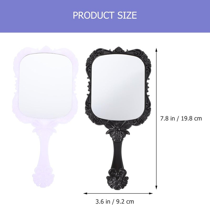 2pcs Compact Portable Cosmetic Mirrors with Butterfly Pattern Travel Beauty Mirrors for Home and Salon - Image 2