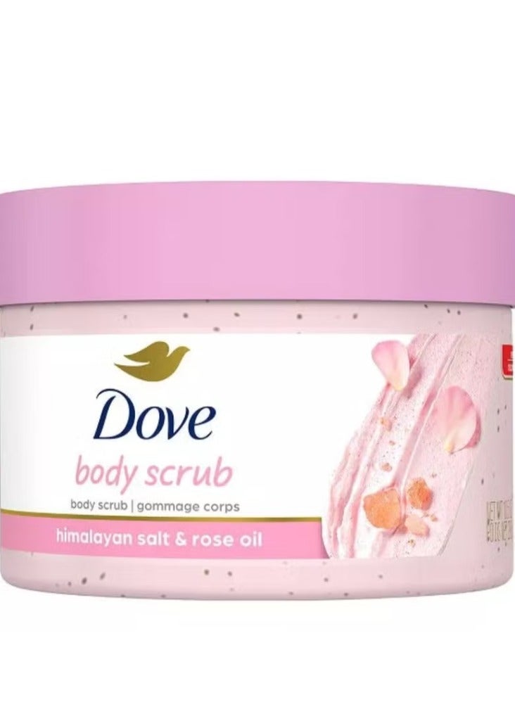 مقشر الجسم بملح الهيمالايا وزيت الورد من دوف بيوتي - 10.5 أونصة