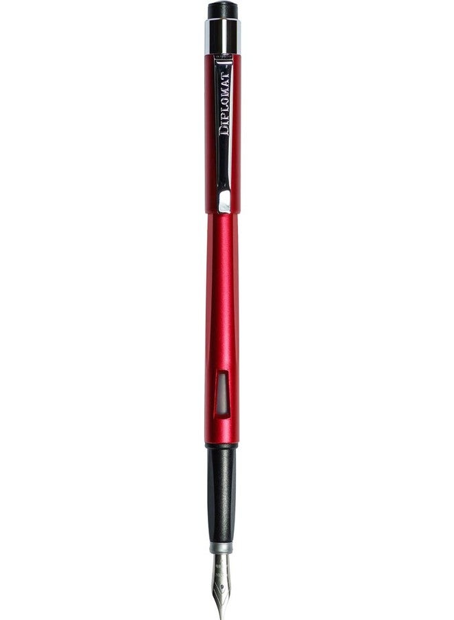 Diplomat Magnum Burned Red Fountain Pen (Broad) with Converter D40905028