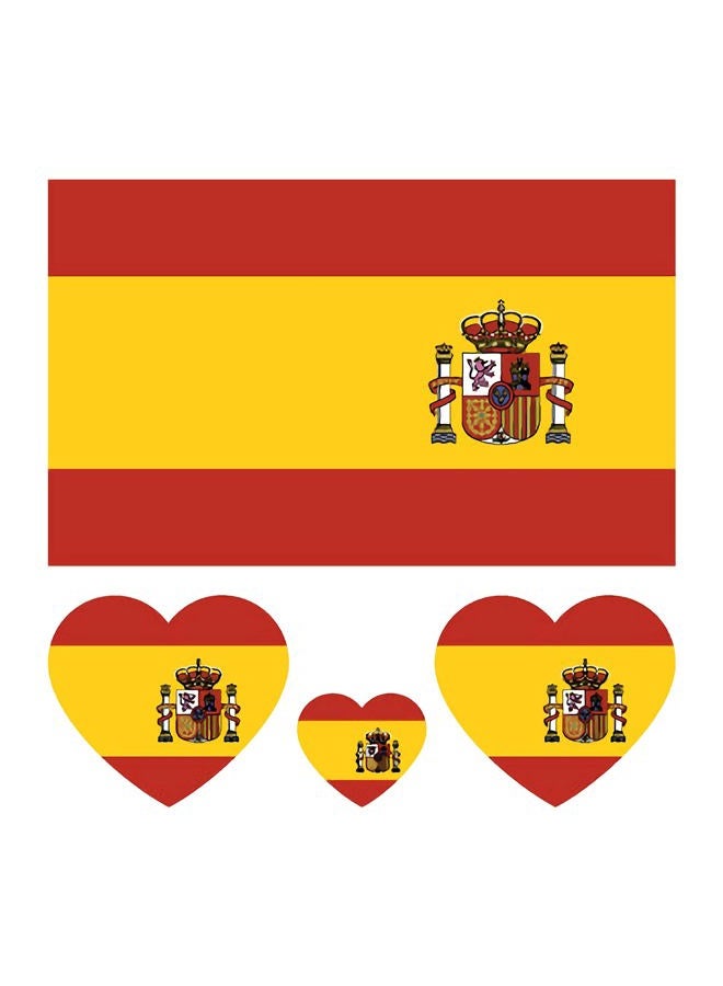 تاتو علم إسبانيا، 10 أوراق علم إسبانيا كأس العالم | كأس أوروبا | ملصقات وجه مؤقتة رياضية، 40 قطعة تاتو علم وطني مقاوم للماء للرجال والأطفال والنساء (إسبانيا)