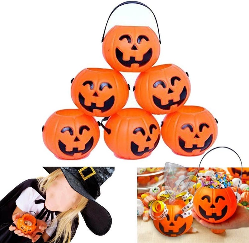 brown leaf Brown Leaf 7 x 6 cm Halloween Small Pumpkin Basket Candy Holder for Halloween Party Supplies Pack of 3  - Image 2
