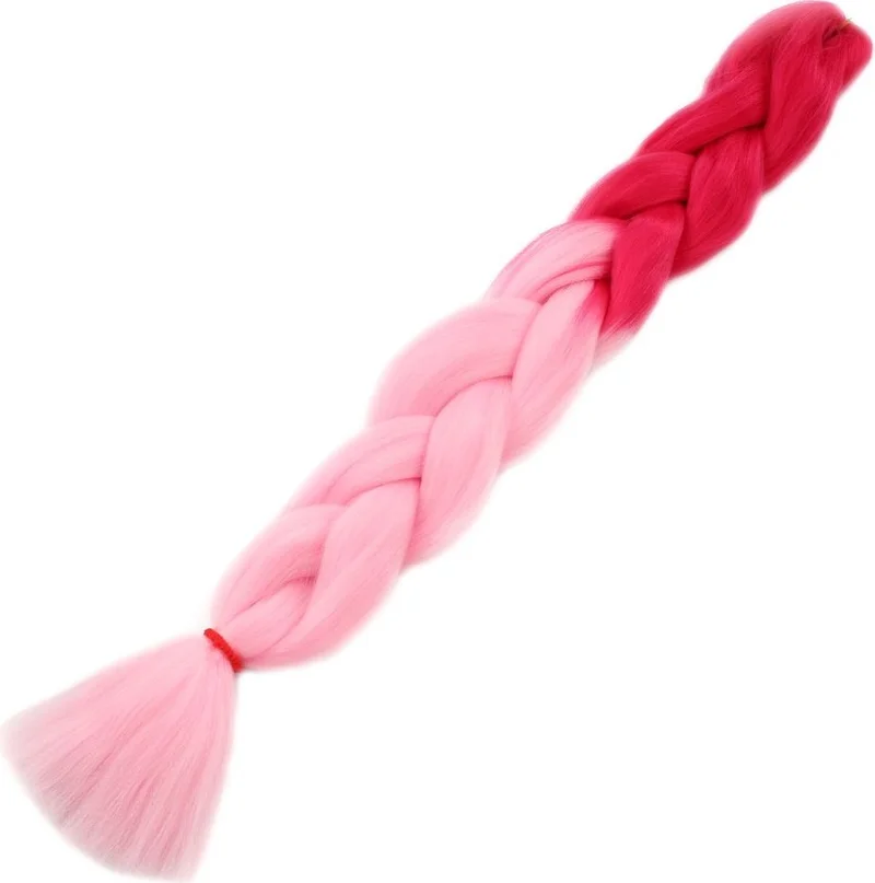 Lisinya Synthetic Color Gradient Hair for Afro Braids and Dreadlocks / Dark Pink / Light Pink