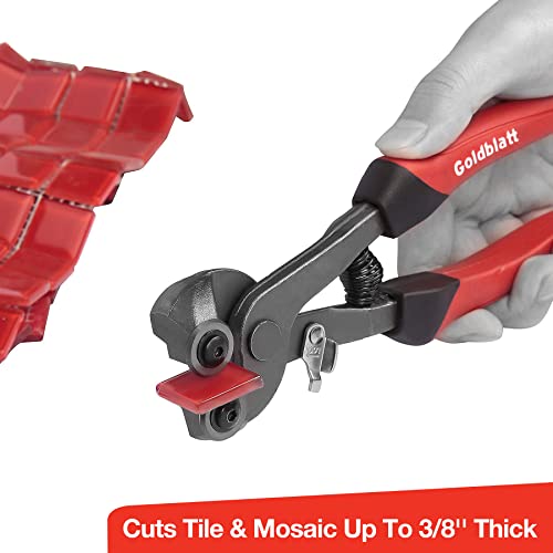 Goldblatt 2 Piece Glass Tile Nippers Set - Heavy Duty Wheeled Glass Mosaic Nipper & Hd Ceramic Tile Nipper, Tile Cutter Pliers Soft-grip Handle - Shapping Plier, Nipper Cutting Tools, Stone, Metal - Image 4