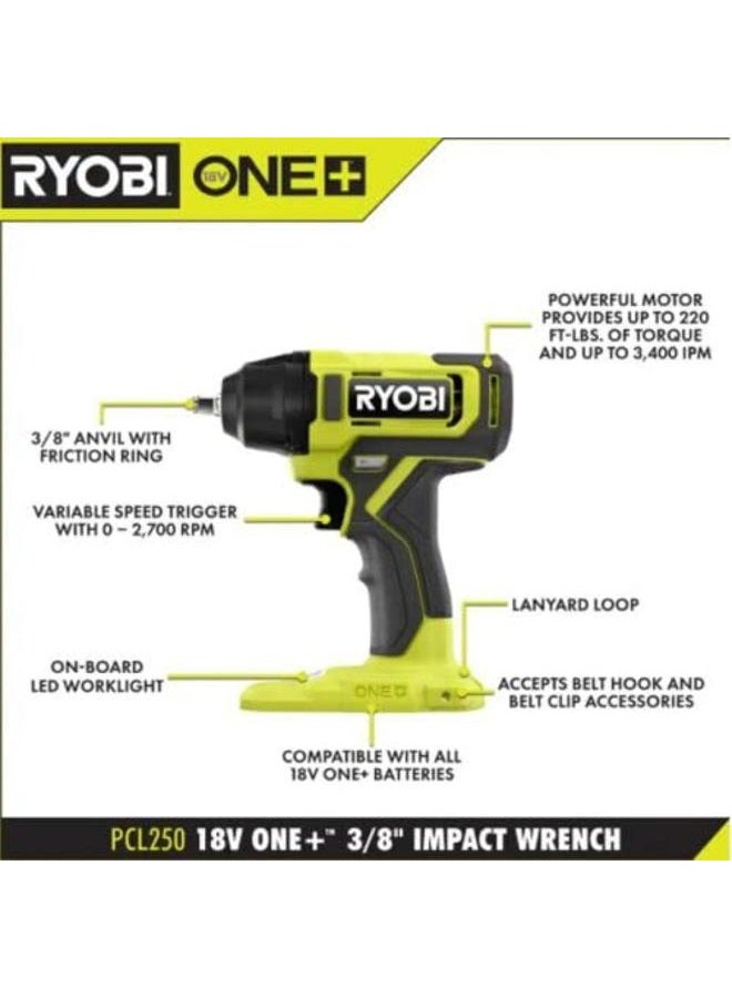 Ryobi PCL250B Cordless 3/8 in. Impact Wrench (Tool Only) - Image 3