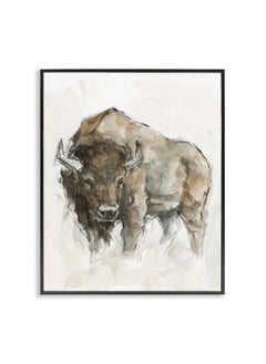 Stupell Industries Stupell Industries Western American Buffalo Brown Country Animal, Black Framed, 11 x 14  - Image 1
