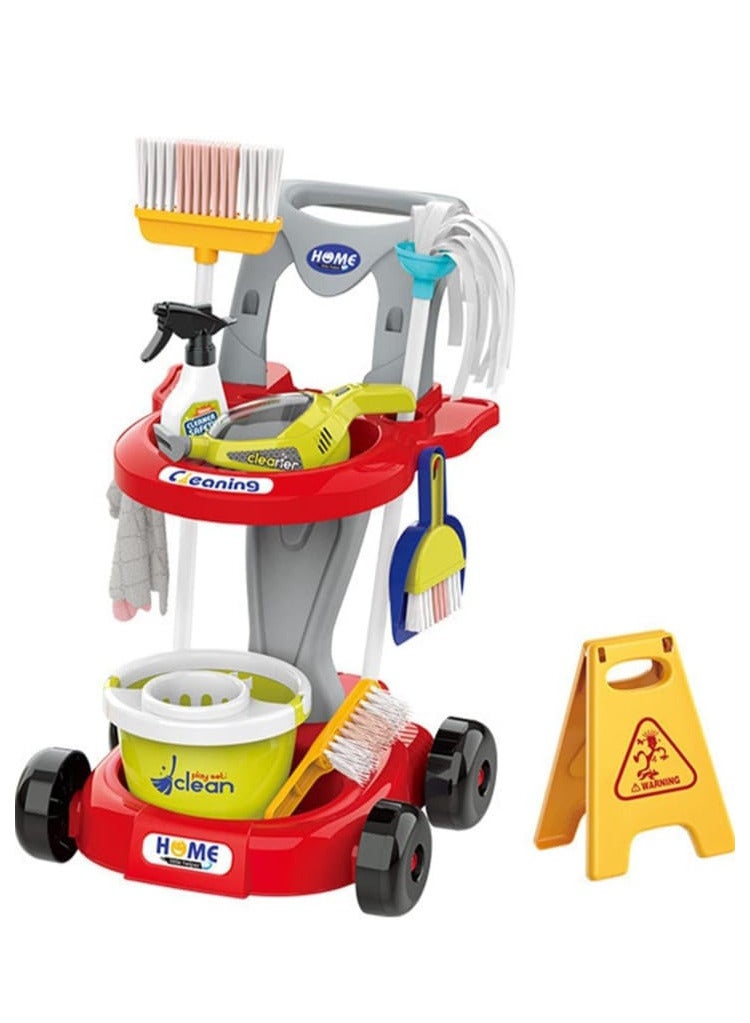 مجموعة تنظيف للأطفال، لعبة تنظيف منزلية هدية عيد ميلاد للأعمار من 3 سنوات فما فوق، 20 قطعة - Image 1