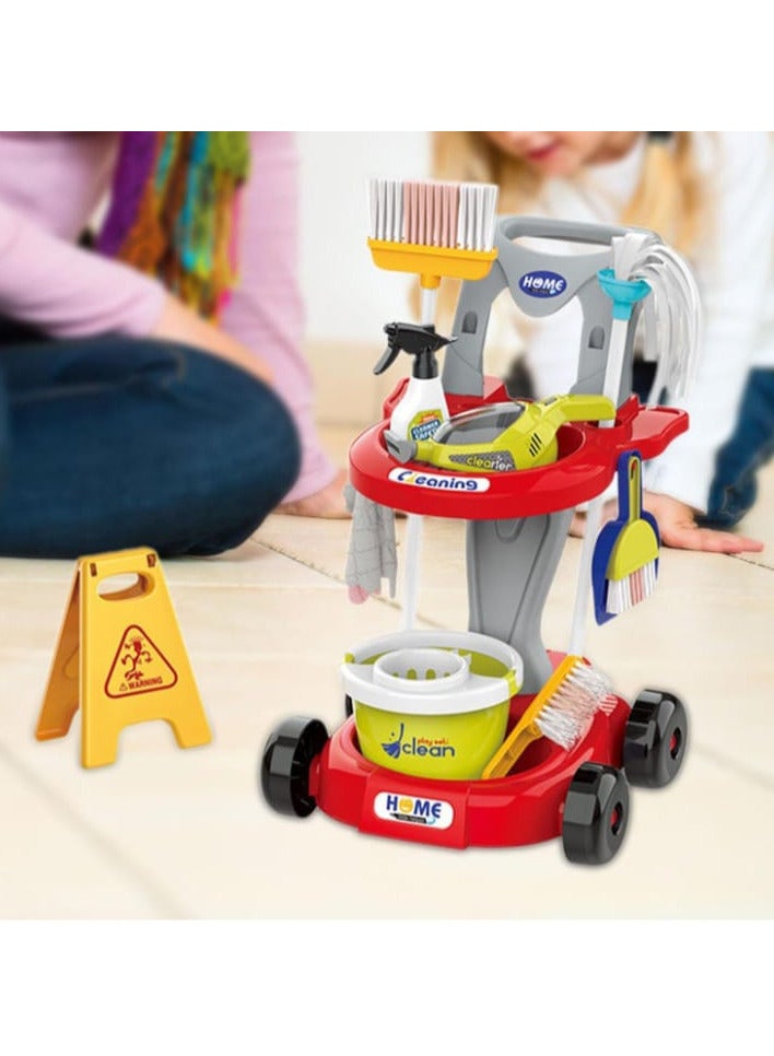 مجموعة تنظيف للأطفال، لعبة تنظيف منزلية هدية عيد ميلاد للأعمار من 3 سنوات فما فوق، 20 قطعة - Image 2