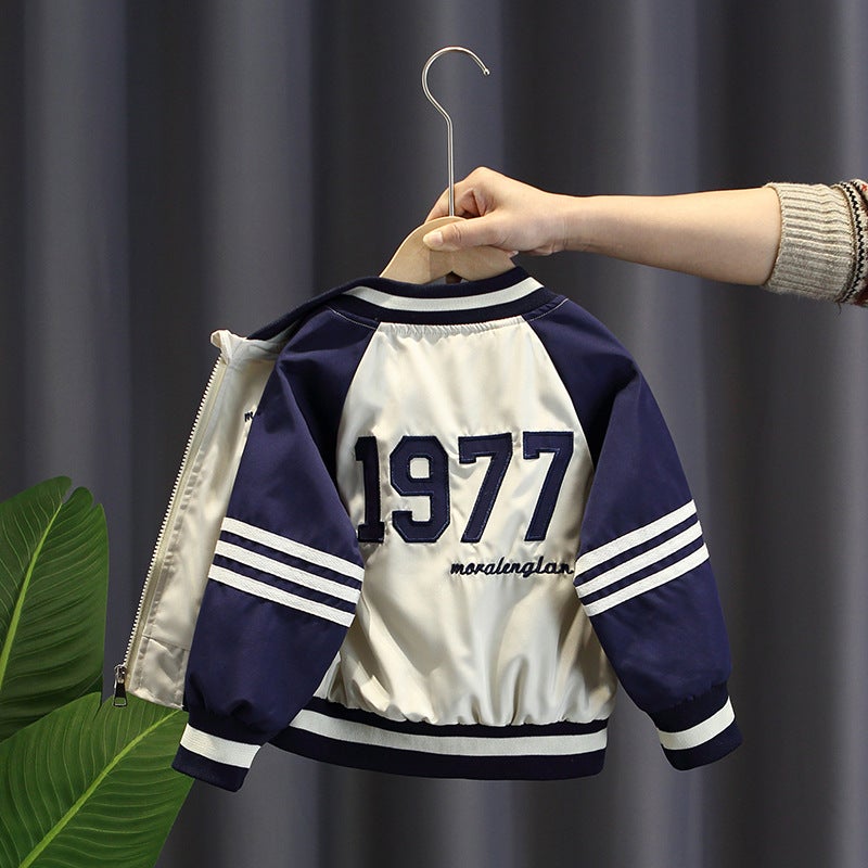 2640 Boys' Coat 2023 New Western Style Baby Spring Cardigan Clothes Children'S Korean Style Baseball Uniform - Image 1