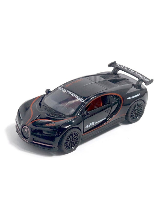 Color Boxed Alloy Car Model Toy Car Children Boy Ornaments Toy Doll Machine Gifts Wholesale-Color:[Window Box] Cloth Road Edition Black - Image 1