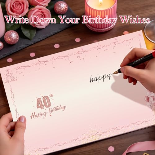 OLOSONG 40th Birthday Card for Women, 40th Birthday Decoration, Sweet Funny 40 Year Old Birthday Gifts Idea, Greeting Cards for Wife Mother Aunt Daughter Friend Sister Mon Her, Jumbo Back In 1986 Pink - Image 2