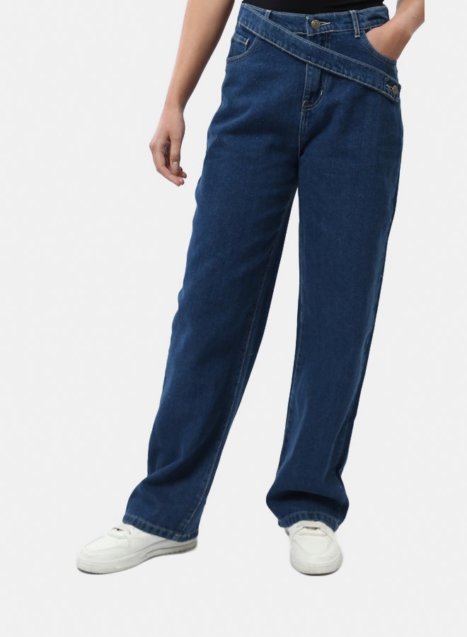 RAVIN Wide Leg Jeans with Decorative Belt  - Image 1