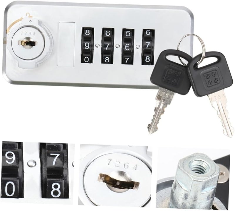 Digital Combination Lock Metal Drawer Lock for Cabinet Wardrobe Storage Box Black - Image 2