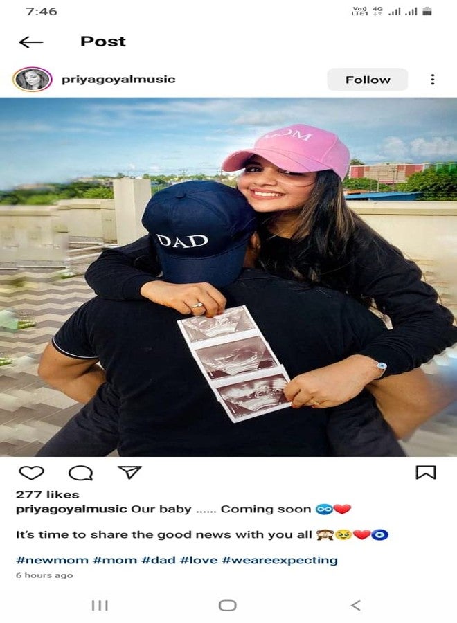 AICA Mom and Dad Cotton Cap Hat - Adjustable Size, 2pcs | Pregnancy Maternity Announcement Reveal Mom Dad to be Gifts Photo Shoot Props Ideas - Image 4