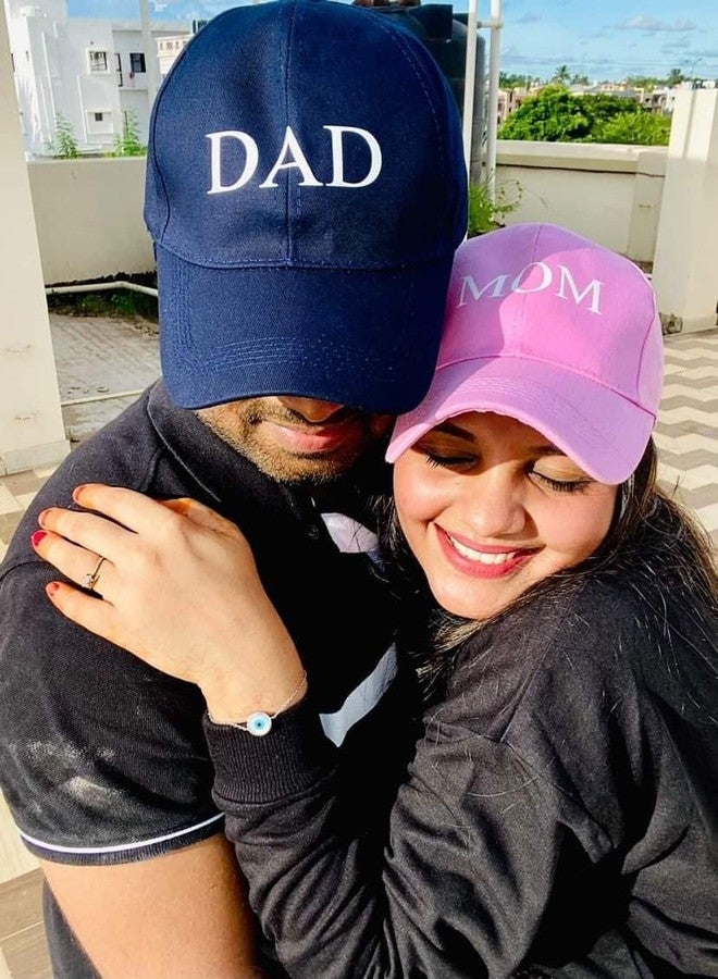 AICA Mom and Dad Cotton Cap Hat - Adjustable Size, 2pcs | Pregnancy Maternity Announcement Reveal Mom Dad to be Gifts Photo Shoot Props Ideas - Image 3