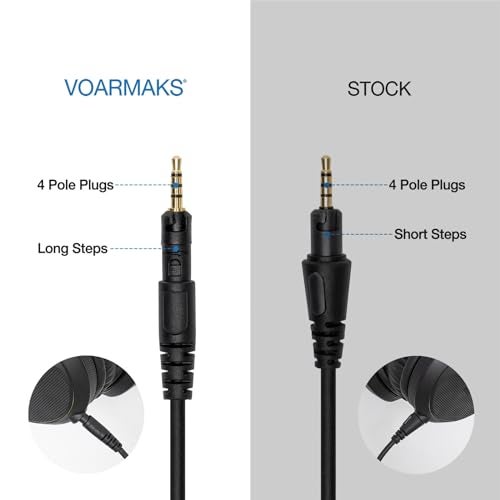 Voarmaks 4 Pole Long Steps Audio DJ Cable Cord Line Plug Compatible with Pioneer HDJ-X5 X7 S7 CUE1 Headphones Extended Coiled Spring Dj Wire - Image 2