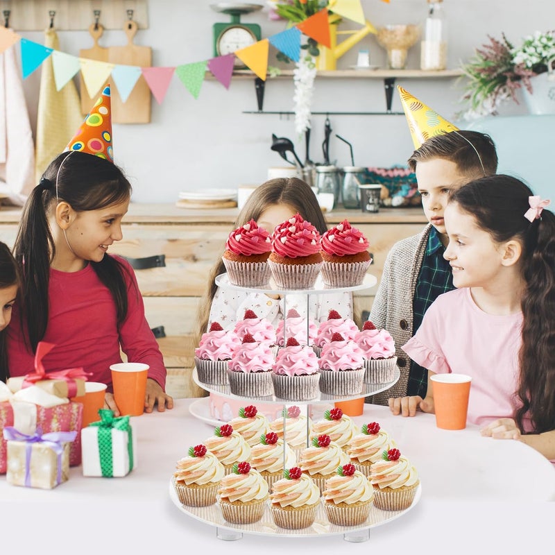 LoveDisplay Cupcake Stand, 3 Tier Cupcake Stand for 24 Cupcakes, Cupcake Tower Stand, Acrylic Cupcake Holder, Clear Dessert Stands for Party, Wedding, Birthday, Baby Shower - Image 5