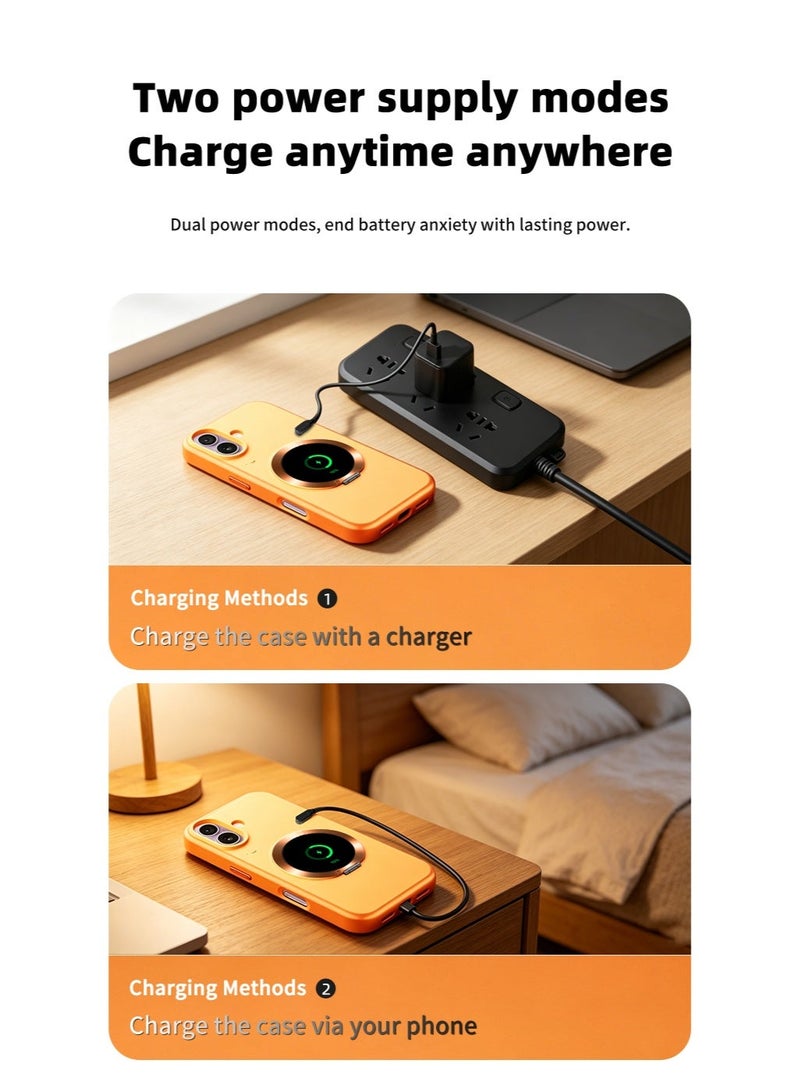 جراب ذكي لهاتف iPhone 17، شاشة ذكية دائرية تعمل بالبلوتوث، حامل مغناطيسي قابل للطي، معاينة الكاميرا، إشعارات فورية، واجهات ساعة مخصصة، رمز QR، غطاء حماية مقاوم للصدمات من TPU + PC - Image 3