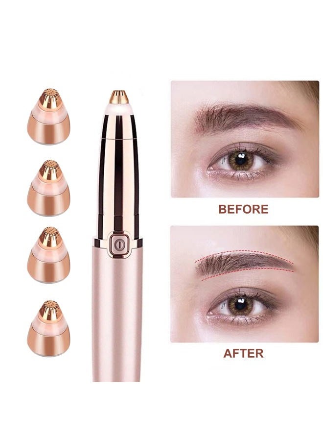 Consio 4 Pack Flawless Replacement Head, Facial Hair Removal Tool for Women Smooth Finishing, With Cleaning Brush(Rose Gold) - Image 5