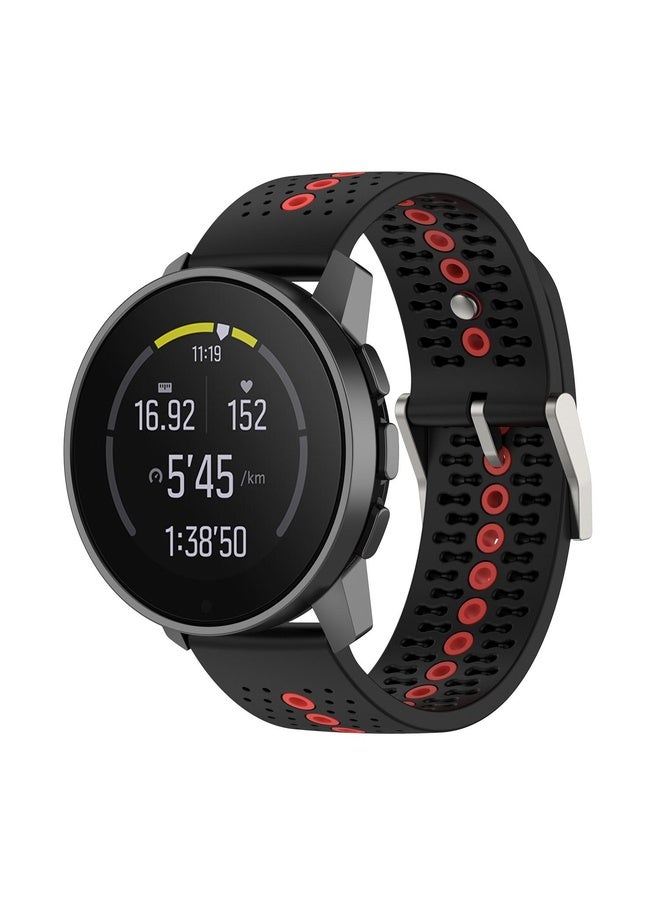 HuHa For Suunto Run / Race S Colorful Hole Silicone Watch Band(Black Orange) - Image 1