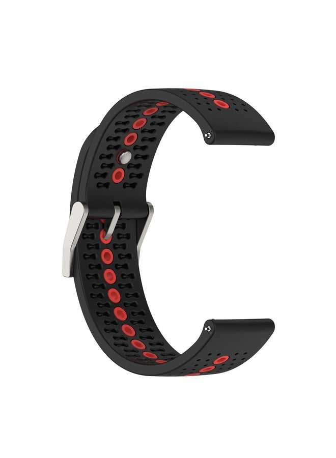 HuHa For Suunto Run / Race S Colorful Hole Silicone Watch Band(Black Orange) - Image 4