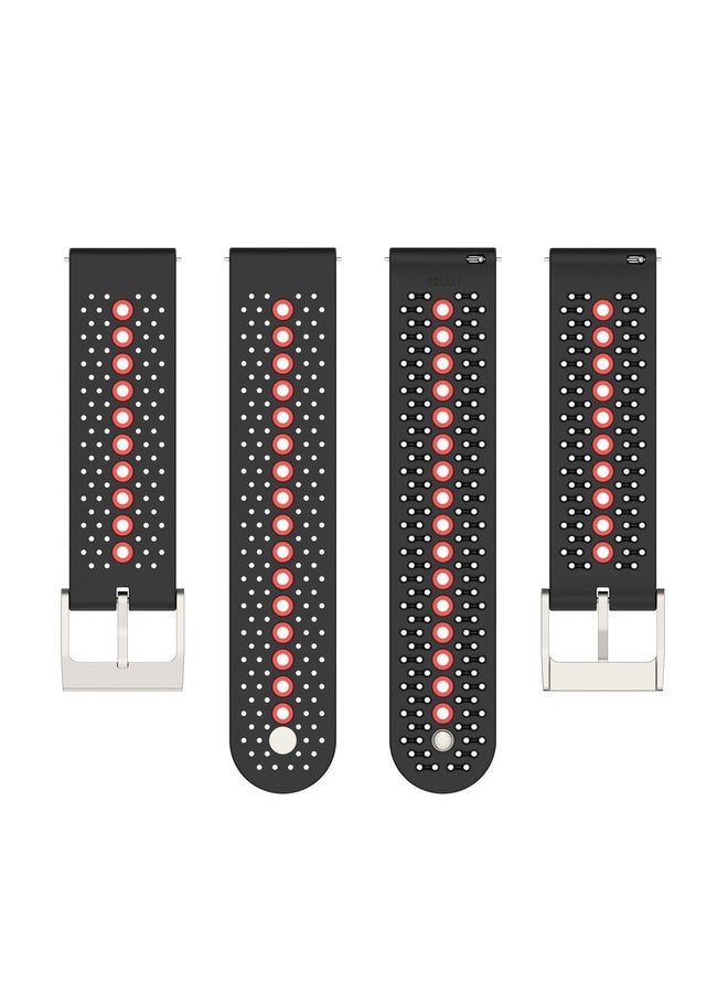 HuHa For Suunto Run / Race S Colorful Hole Silicone Watch Band(Black Orange) - Image 5