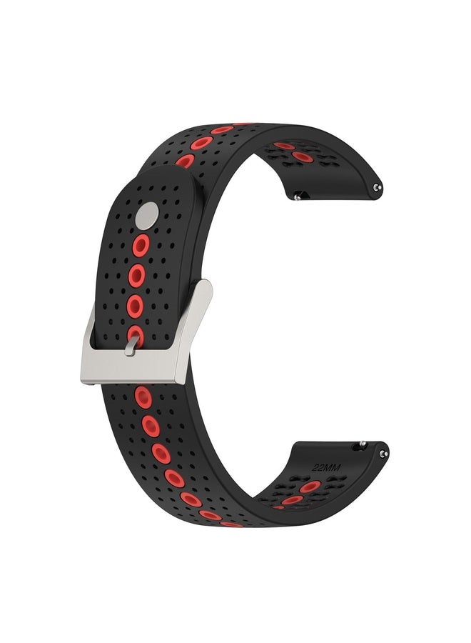 HuHa For Suunto Run / Race S Colorful Hole Silicone Watch Band(Black Orange) - Image 3