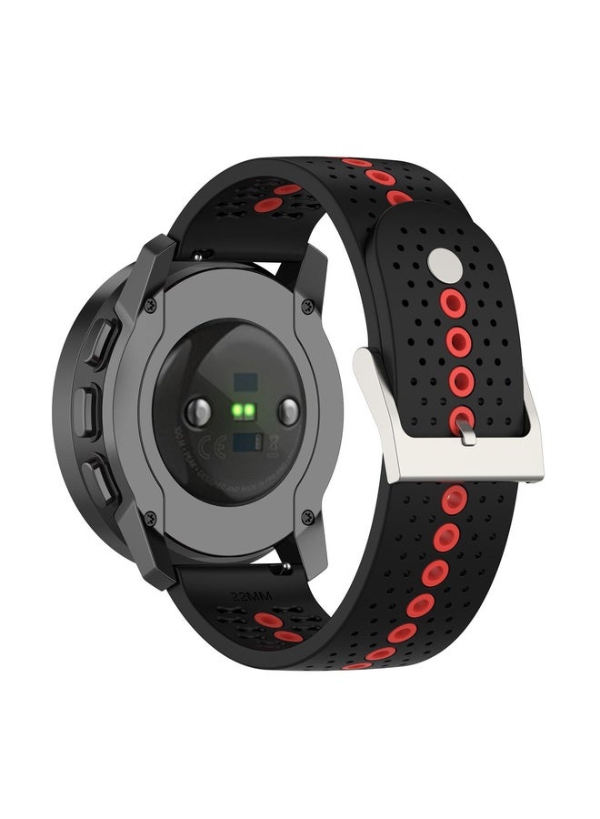 HuHa For Suunto Run / Race S Colorful Hole Silicone Watch Band(Black Orange) - Image 2
