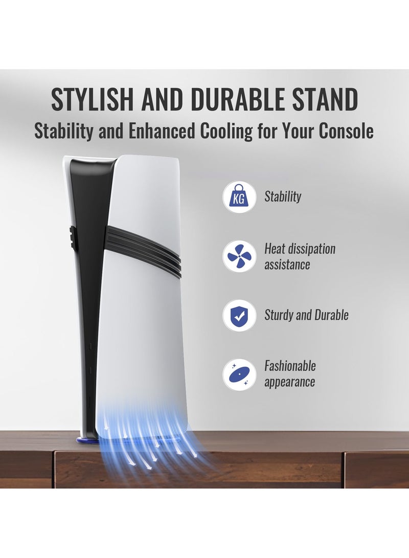 Game Console Docking Stand for PS5 Pro/Slim Game Console Upright Stand for PS5 Console All Series Universal (Blue)  - Image 4
