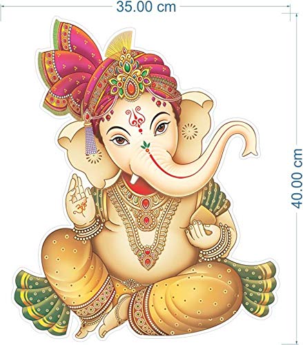 Rangoli Large Wall Sticker Shree Ganesh Multicolor Vinyl Size 50 Or 70 Cm Pack of 1, Self-Adhesive - Image 3