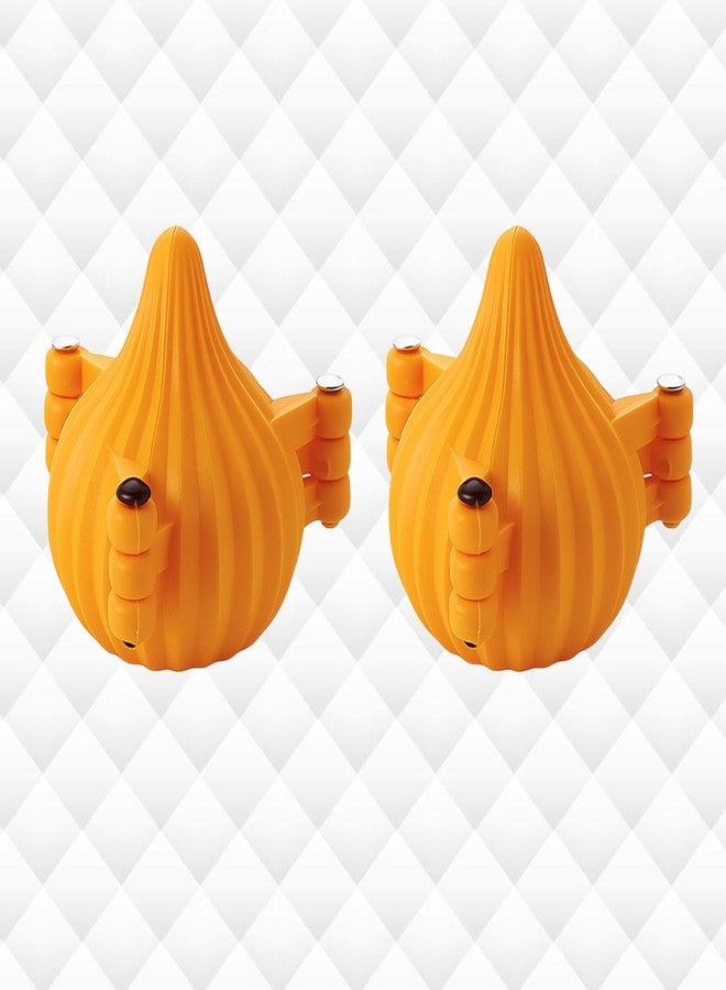 Oc9 Plastic 3 Fold Modak Maker Mould/Laddoo Moulder/Modak Shaper Sacha Set for Ganpati, Diwali, Dussehra (Pack of 2) Orange - Image 1
