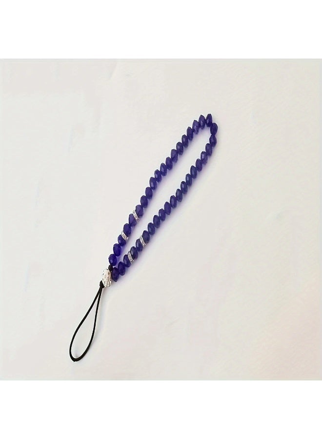 NIBEMINENT Super Cute Beaded Phone Charm – Trendy Phone Chain Wrist Strap, Shining Beads Chain Lanyard for Cell Phone