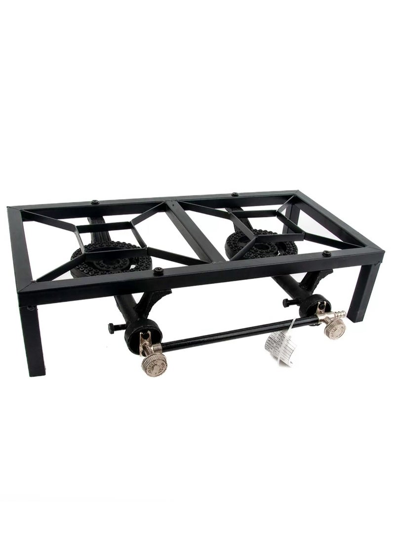 Microplus Double Burner LPG Gas Stove 3.0Kpa | Camping | Picnics | Outdoor | Indoor Black MP-8018 - Image 4